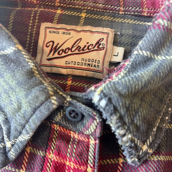 VINTAGE WOOLRICH Red Plaid Button Up Shirt Unisex Well Worn and Comfy! - Picture 8 of 11